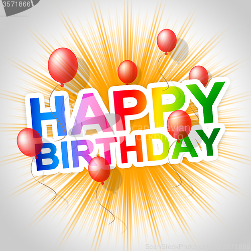 Image of Happy Birthday Means Congratulating Congratulations And Fun