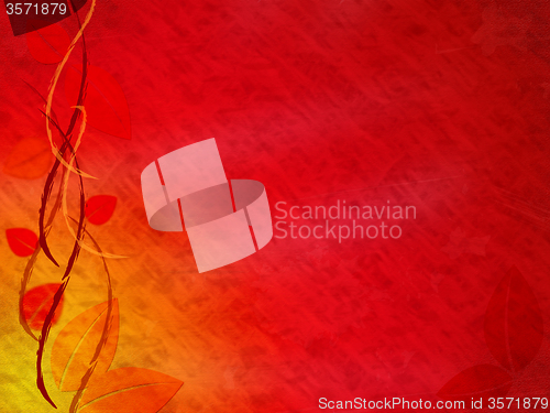 Image of Red Floral Indicates Blank Space And Backdrop