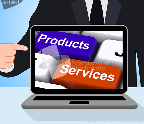Image of Products Services Keys Displays Company Goods And Assistance