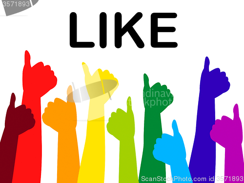 Image of Thumbs Up Shows Social Media And Approval