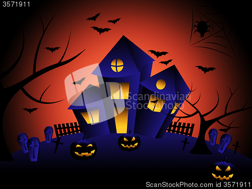 Image of Haunted House Indicates Trick Or Treat And Autumn