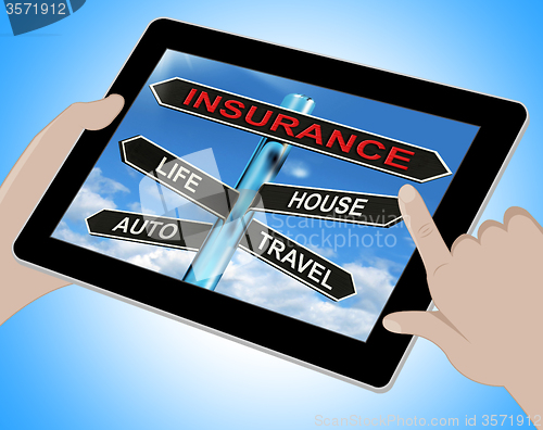 Image of Insurance Tablet Means Life House Auto And Travel