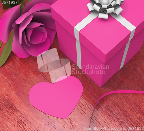 Image of Gift Card Indicates Valentines Day And Celebration