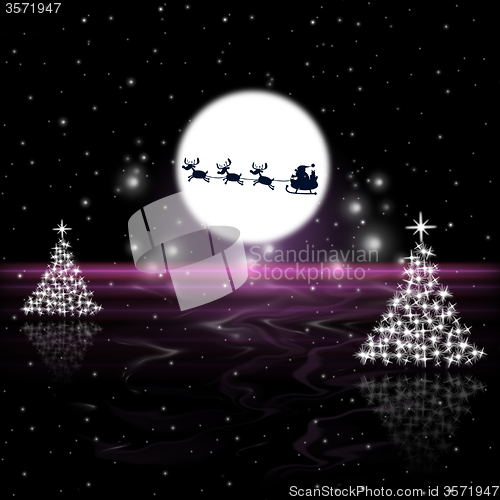 Image of Xmas Tree Represents Santa Claus And Holiday