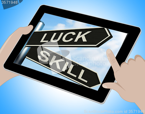 Image of Luck Skill Tablet Shows Expert Or Fortunate
