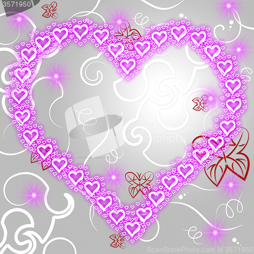 Image of Heart Background Represents Valentine Day And Copy