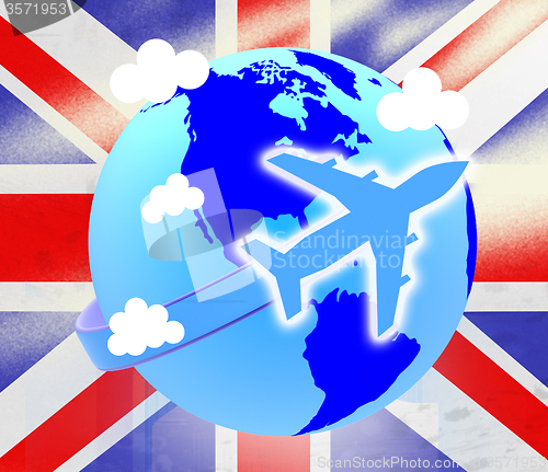 Image of Union Jack Represents English Flag And Airline