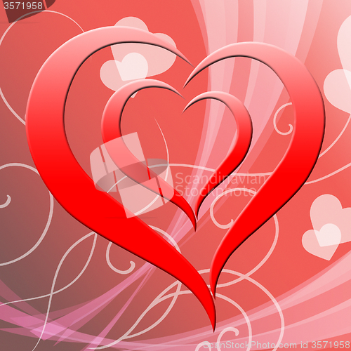 Image of Heart Background Represents Valentine Day And Affection