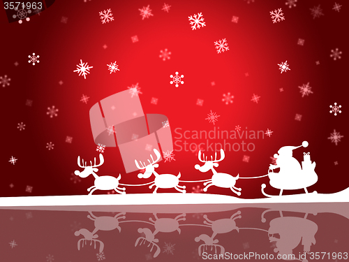 Image of Santa Red Means Winter Snow And Greeting