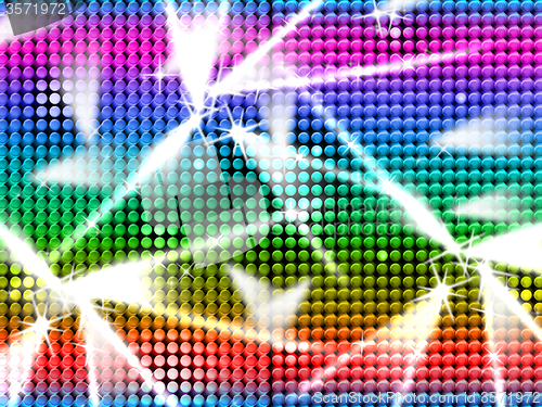 Image of Color Grid Indicates Beam Of Light And Multicolored