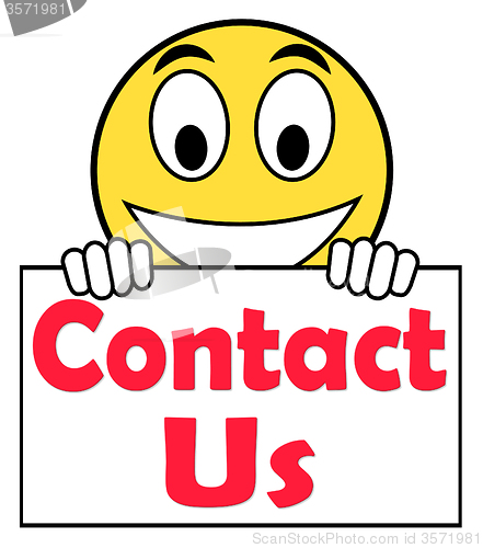 Image of Contact Us On Sign Shows Communicate Online