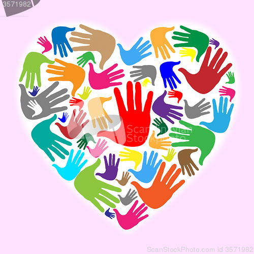 Image of Hands Handprints Represents Valentine\'s Day And Childhood