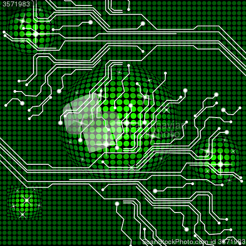 Image of Electronic Circuit Represents Hi Tech And Backgrounds