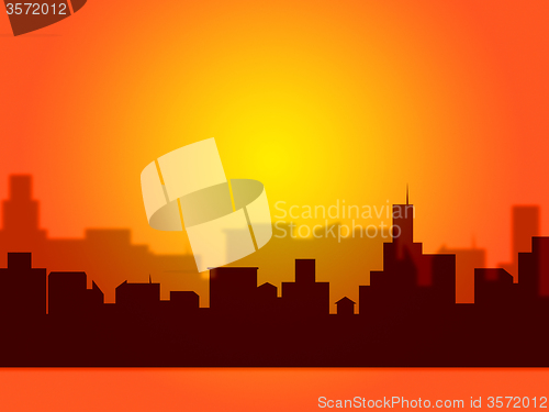 Image of Night Evening Means Text Space And Cityscape