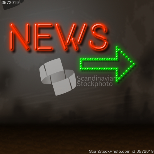 Image of Neon News Indicates Glow Bright And Information