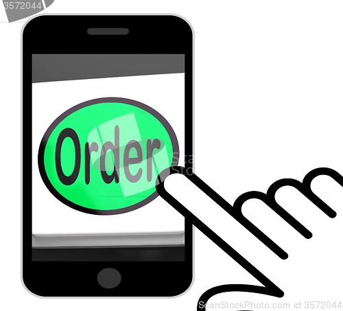 Image of Order Button Displays Buying Online In Web Stores