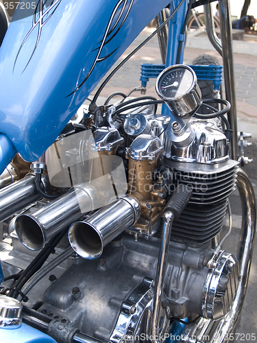 Image of Engine detail of motorcycle