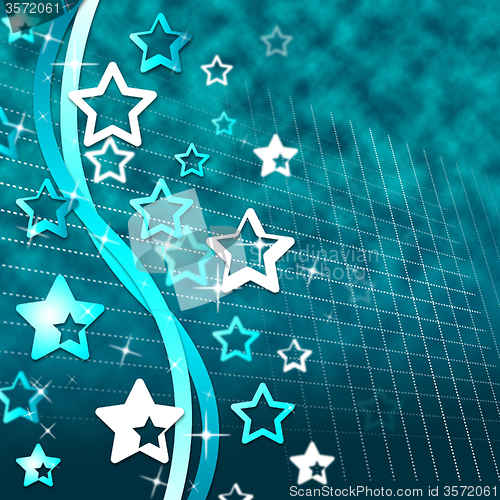 Image of Blue Background Shows Twirl Swirl And Starred