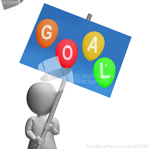 Image of Sign Goal Balloons Represent Promoted Wishes Dreams Goals and ho