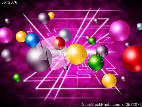 Image of Colourful Technology Indicates Explode Spherical And Bubble