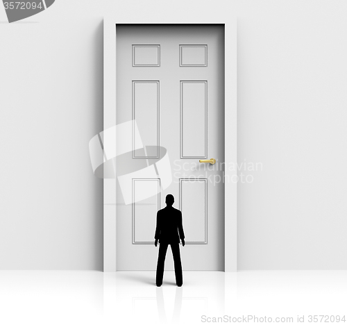 Image of Door Mystery Shows Confused Wondering And Doorways