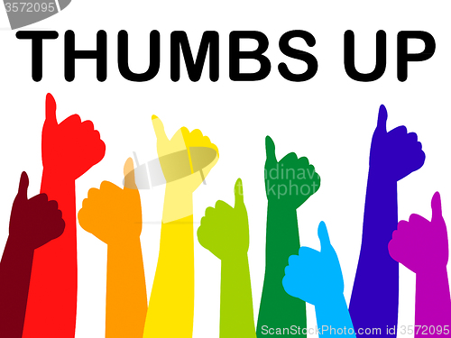 Image of Thumbs Up Means All Right And Agree