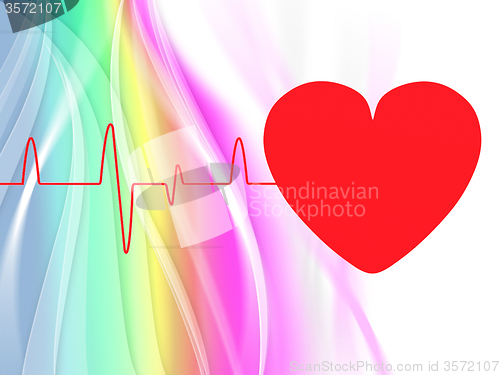 Image of Heart Pulse Means Empty Space And Cardiogram