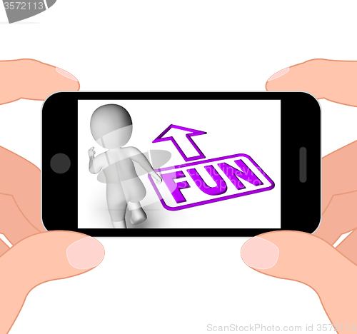 Image of Fun And Running 3D Character Displays Amusement Starting Or Part