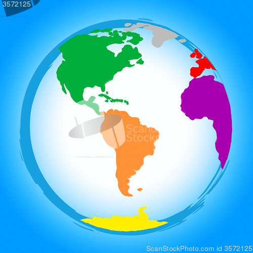 Image of World Globe Represents Colors Earth And Colour