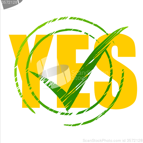 Image of Yes Tick Means All Right And O.K.