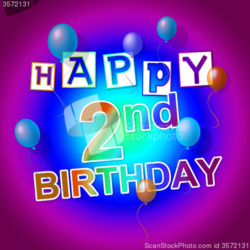 Image of Happy Birthday Represents Celebrate 2Nd And 2