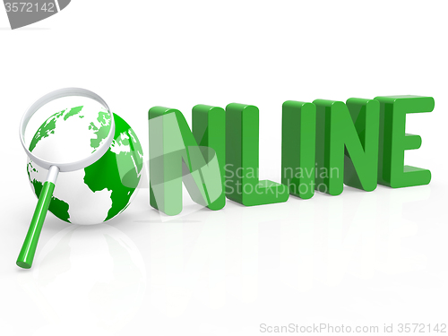 Image of Magnifier Online Shows World Wide Web And Net