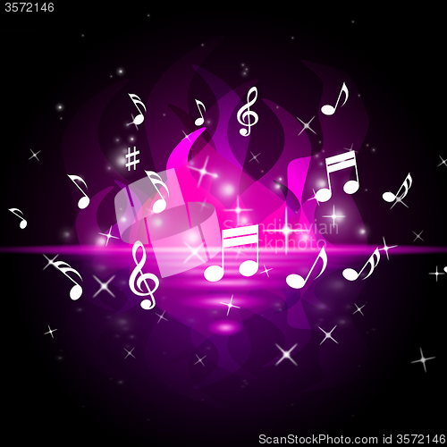 Image of Notes Pink Represents Bass Clef And Burn