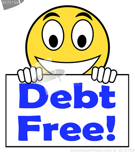 Image of Debt Free On Sign Means Free From Financial Burden