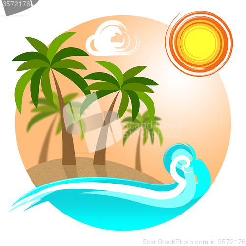 Image of Tropical Island Indicates Go On Leave And Beach