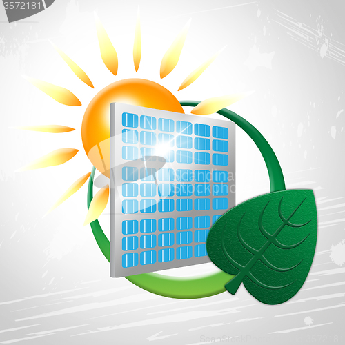 Image of Solar Panel Shows Go Green And Environmentally