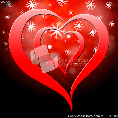 Image of Background Heart Represents Valentine\'s Day And Affection