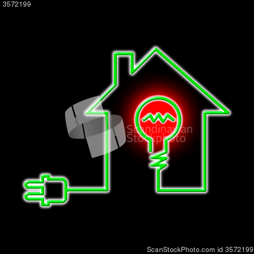 Image of Light Bulb Shows Power Source And Circuit