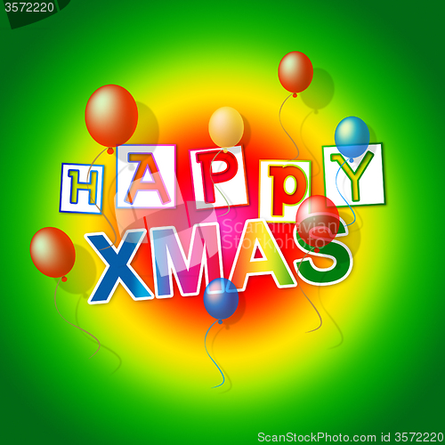 Image of Happy Xmas Shows New Year And Festive
