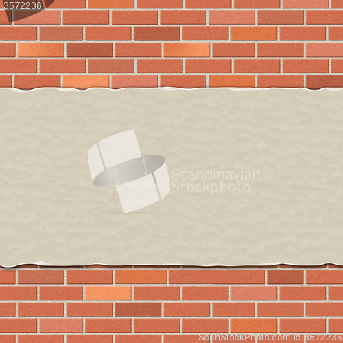 Image of Brick Wall Represents Empty Space And Backdrop