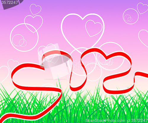 Image of Hearts Background Shows Valentine Day And Abstract