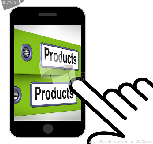 Image of Products Folders Displays Goods And Merchandise For Sale