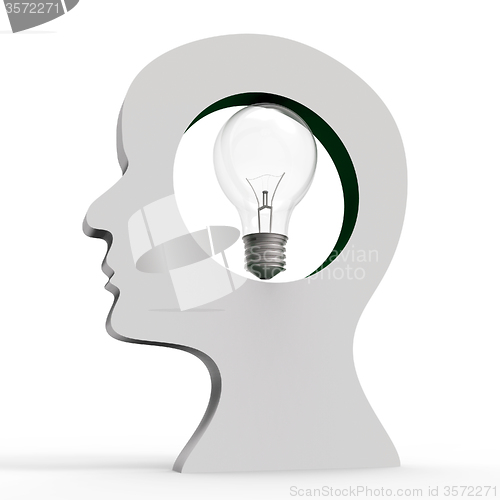 Image of Light Bulb Indicates Think About It And Lightbulb