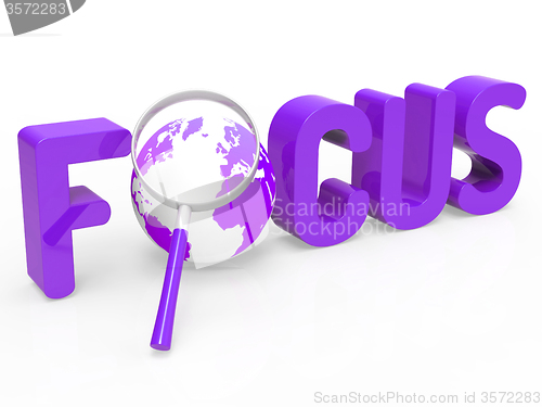 Image of Focus Magnifier Represents Focused Research And Concentration