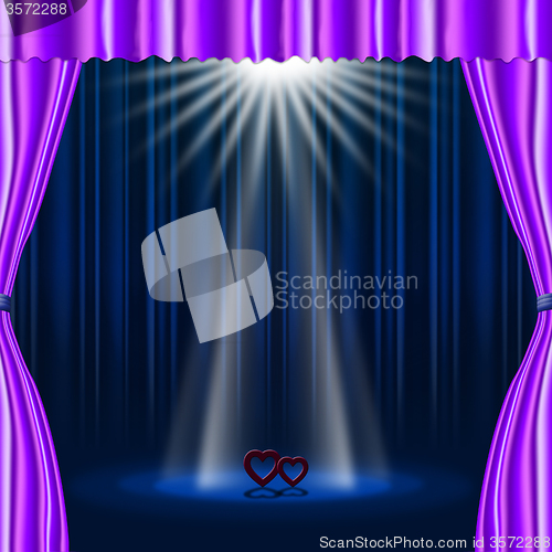 Image of Hearts Stage Represents Beam Of Light And Broadway
