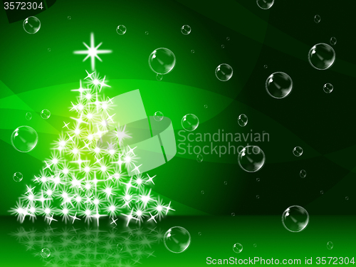 Image of Xmas Tree Indicates New Year And Congratulation