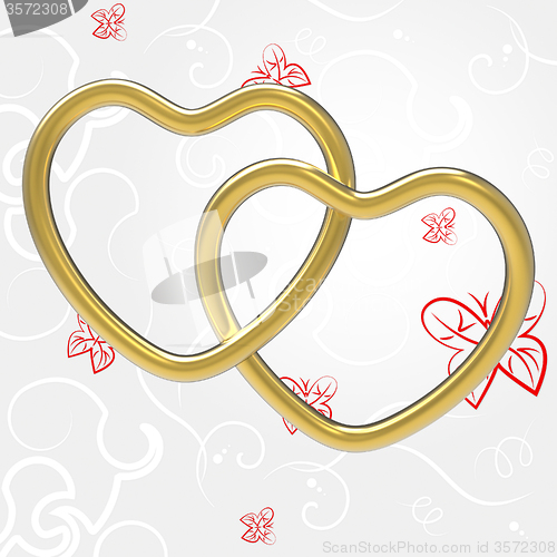 Image of Wedding Rings Indicates Valentine\'s Day And Couple