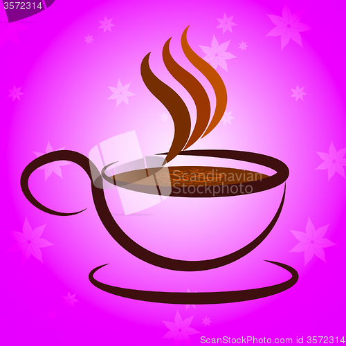 Image of Cup And Saucer Shows Coffee Break And Beverage
