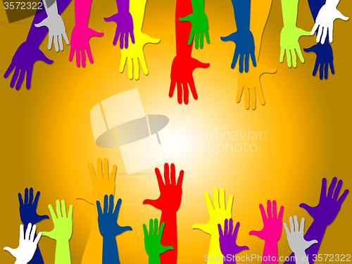Image of Reaching Out Shows Hands Together And Buddies
