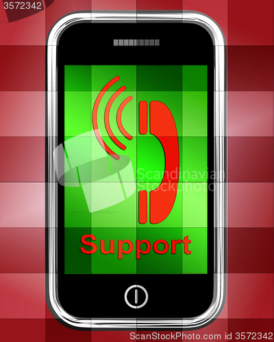 Image of Support On Phone Displays Call For Advice